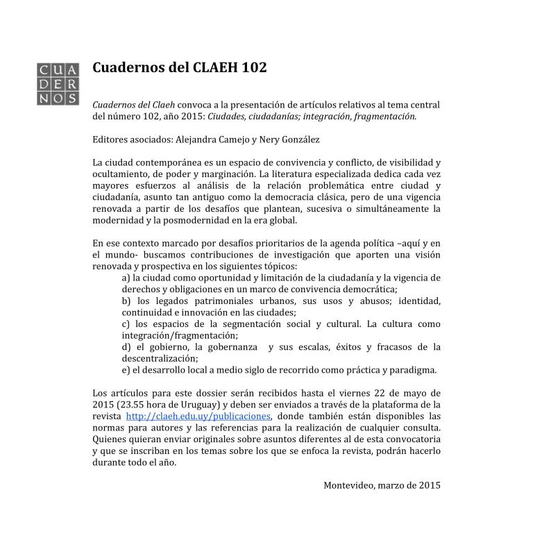 Convocatoria CC102