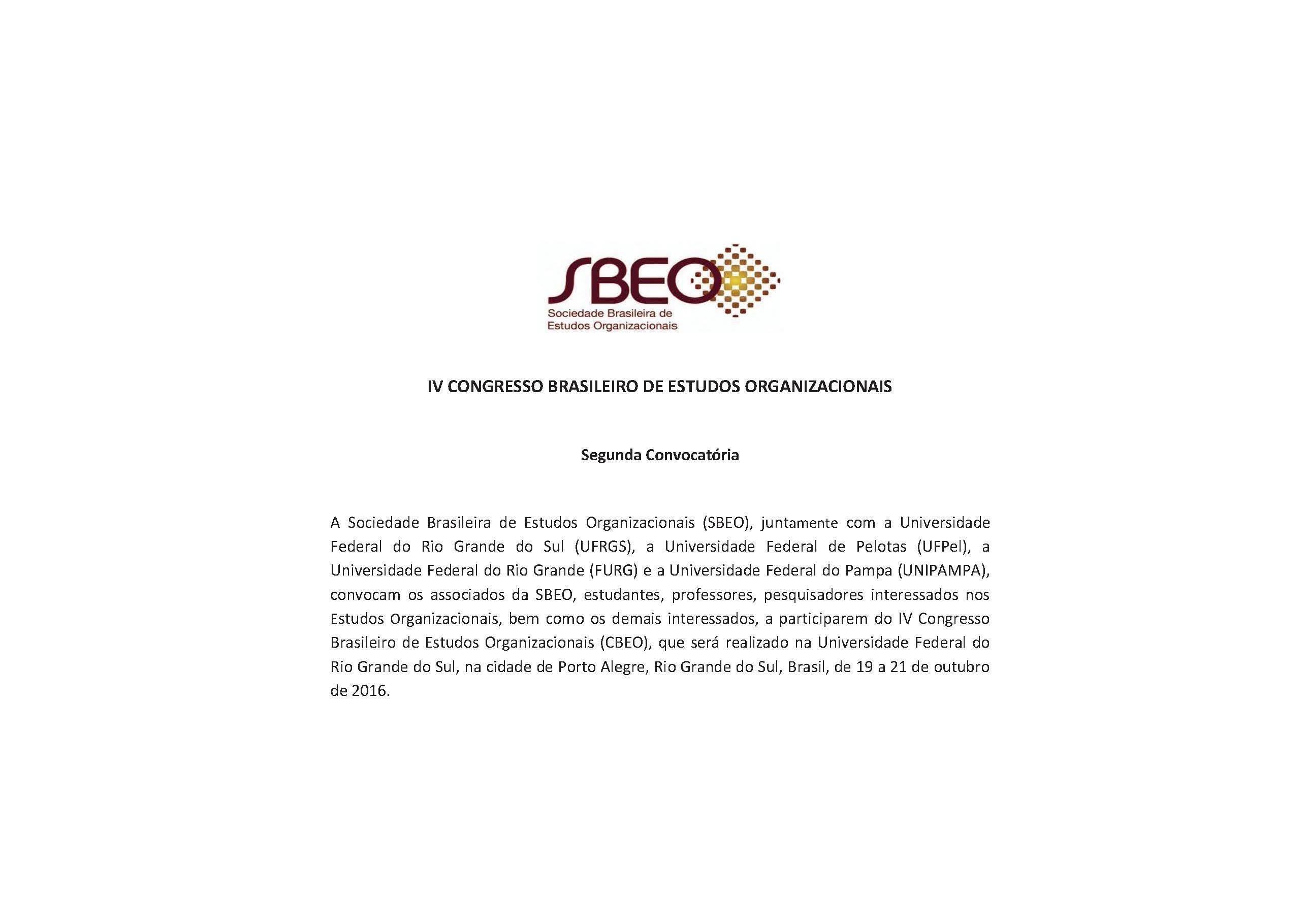 2a convocatória  IV CBEO2