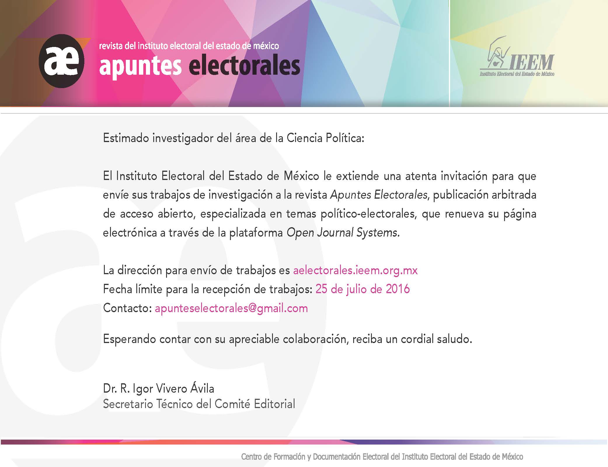 Invitación investigador junio 2016