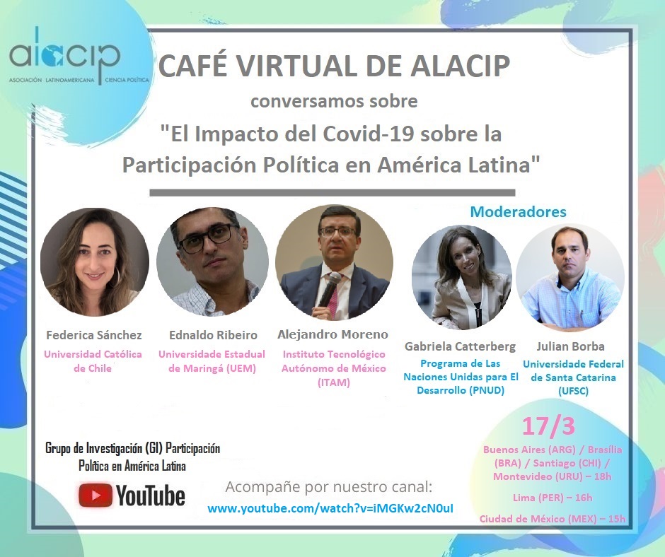 Café Virtual del Grupo de Participación Política “El Impacto del Covid-19 sobre la Participación Política en América Latina” – 17 de Marzo de 2022