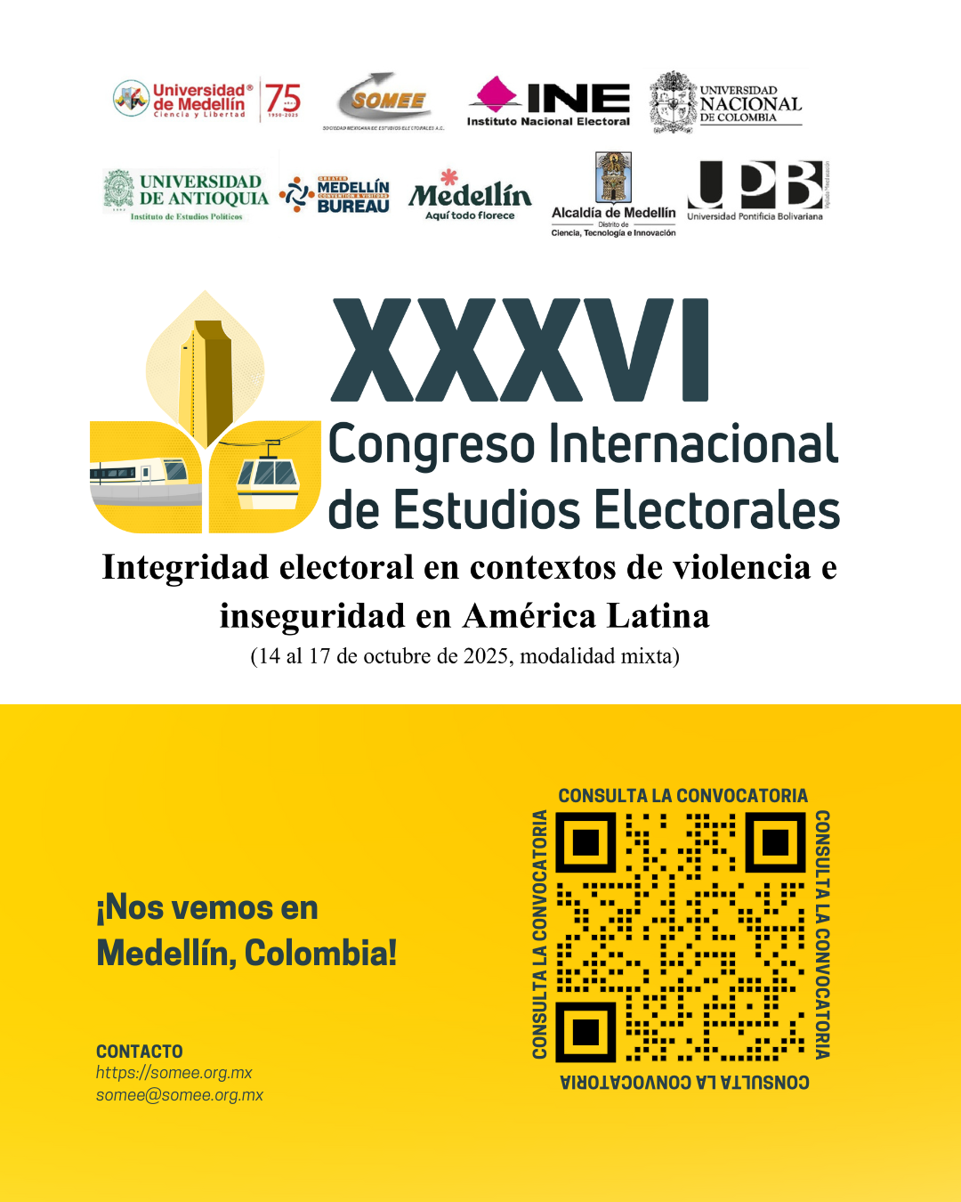 XXXVI Congreso Internacional de Estudios Electorales: “Integridad electoral en contextos de violencia e inseguridad en América Latina” – Sociedade Mexicana de Estudios Electorales (SOMEE)