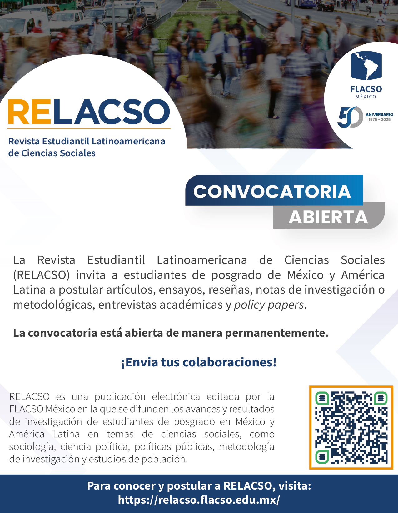 Convocatoria Abierta de Artículos – Revista Estudiantil Latinoamericana de Ciencias Sociales – FLACSO México